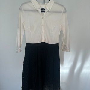 Karl Lagerfeld Paris Black and White Lace Dress